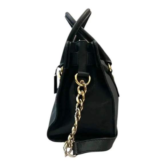 Michael Kors Hamilton Black Leather Satchel Purse EUC - Picture 4 of 7